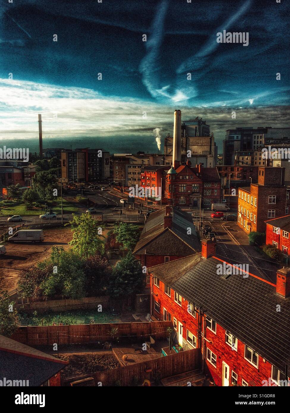Urban landscape with chimney - Smartphone Captured Stock Image