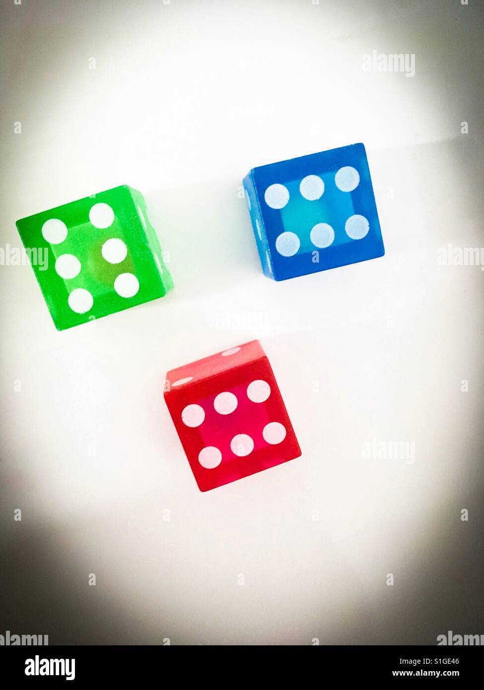 Dice x3 - Smartphone Captured Stock Image