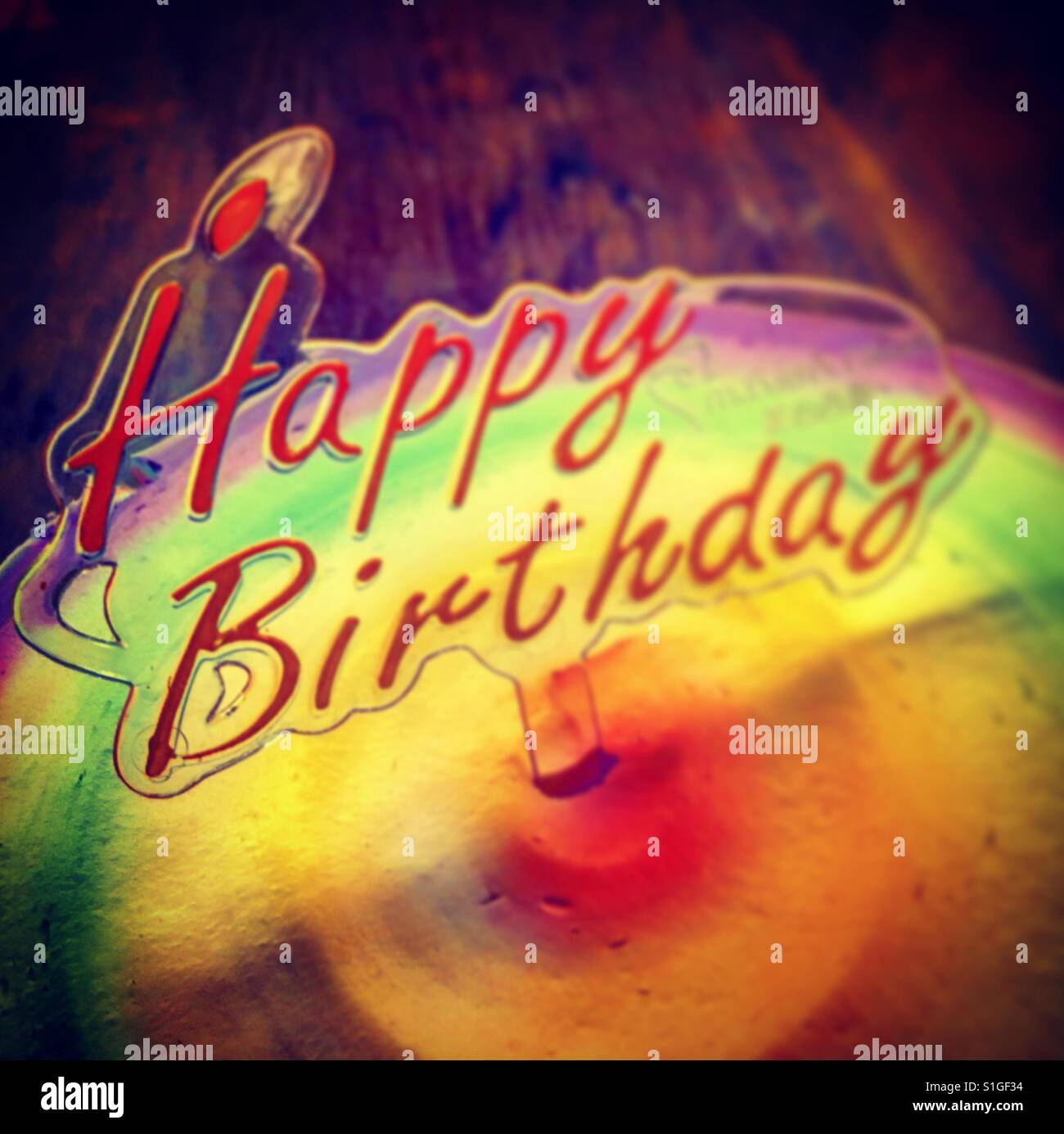 Happy Birthday Cake - Smartphone Captured Stock Image