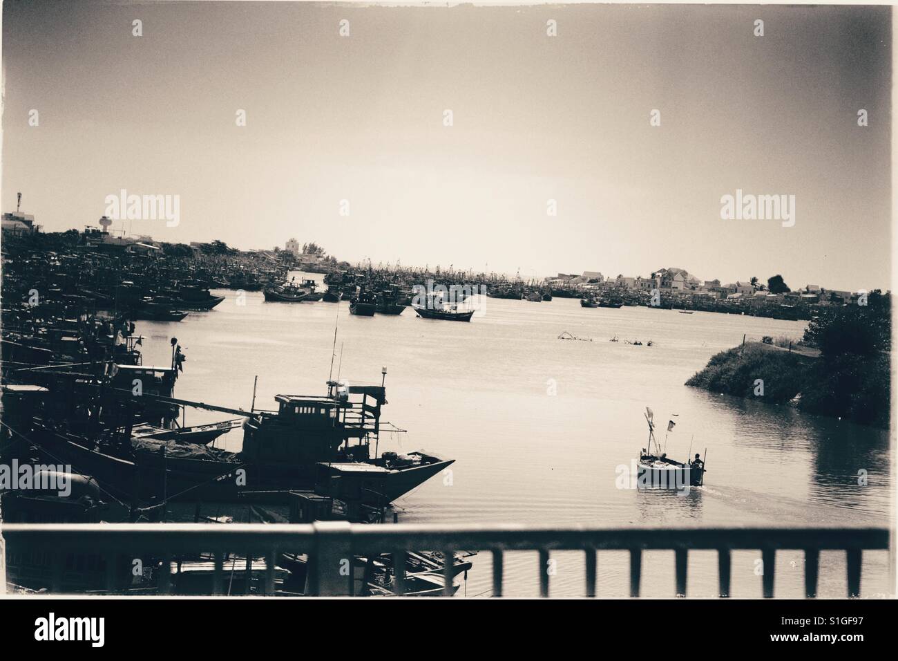 Fishing port near munie vietnam. - Smartphone Captured Stock Image