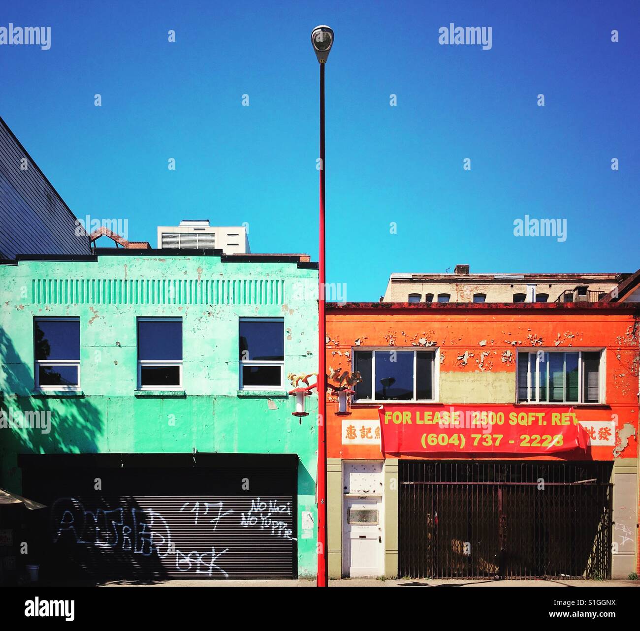 Colourful buildings in Chinatown, Vancouver BC. - Smartphone Captured Stock Image