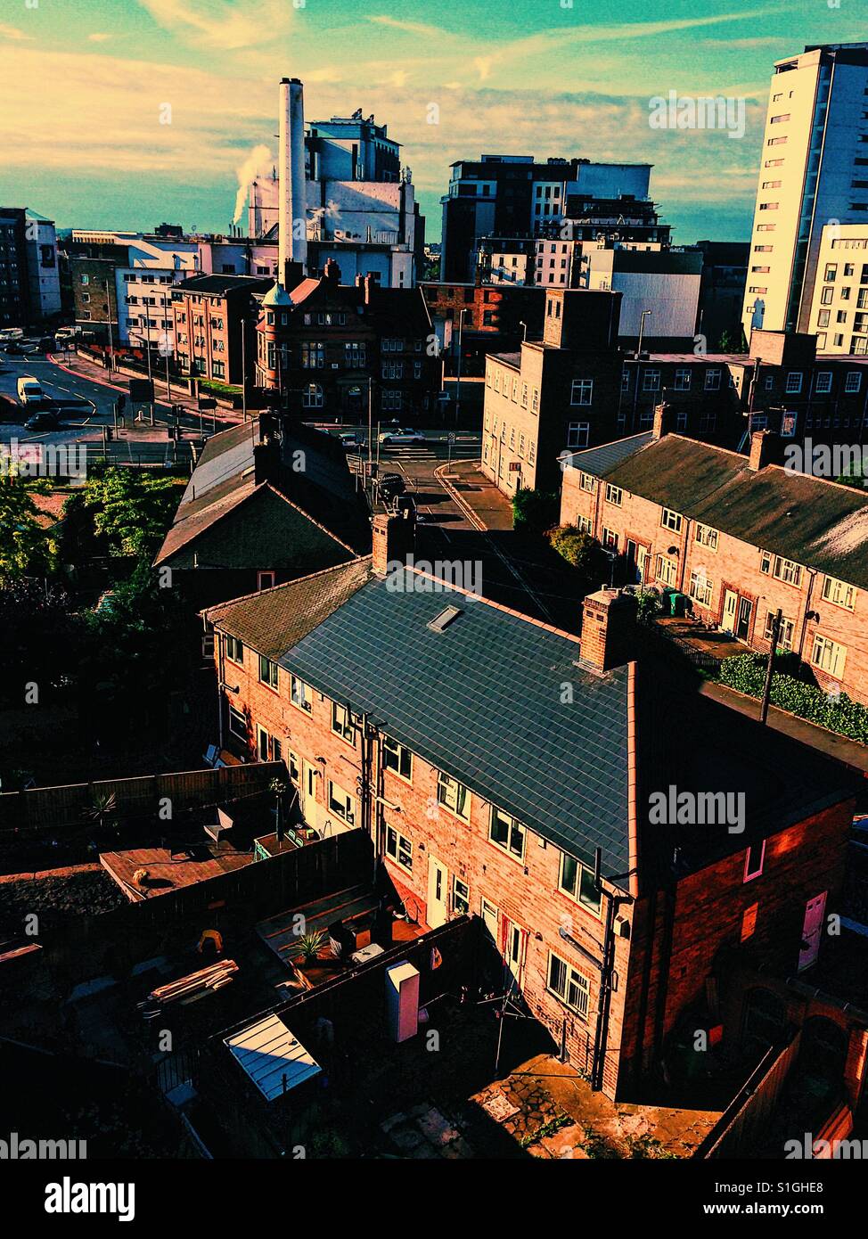 Urban landscape with chimney - Smartphone Captured Stock Image