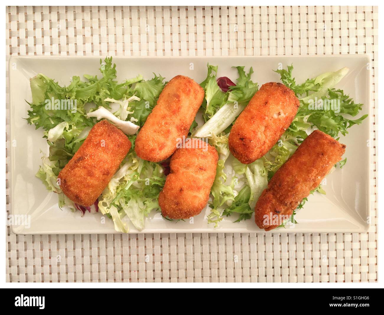 Ham croquettes Tapas Stock Photo Alamy