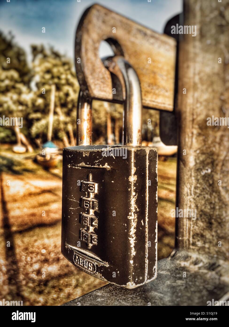 Combination lock - Smartphone Captured Stock Image