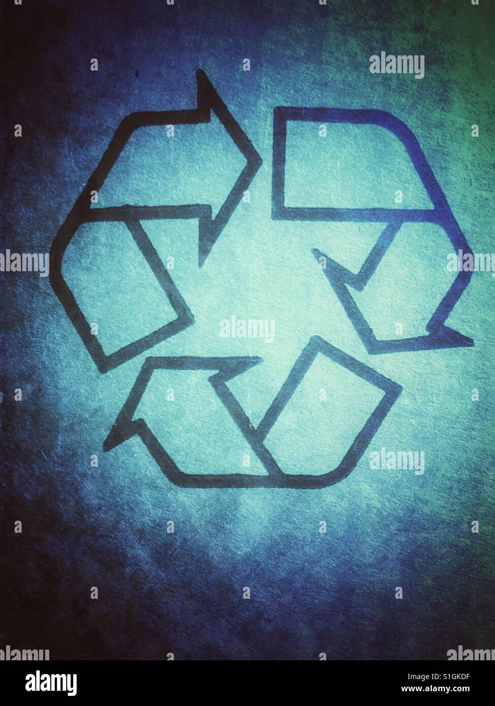 Recycling symbol - Smartphone Captured Stock Image