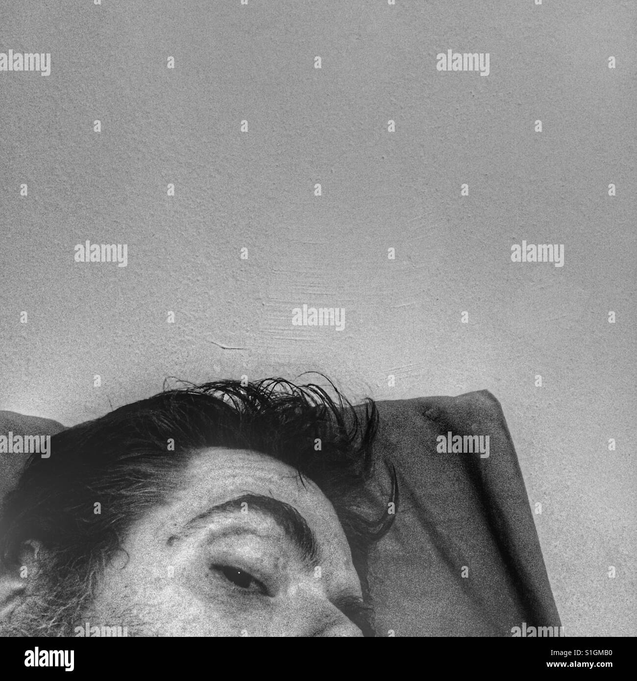 Mans head on pillow hi-res stock photography and images - Alamy