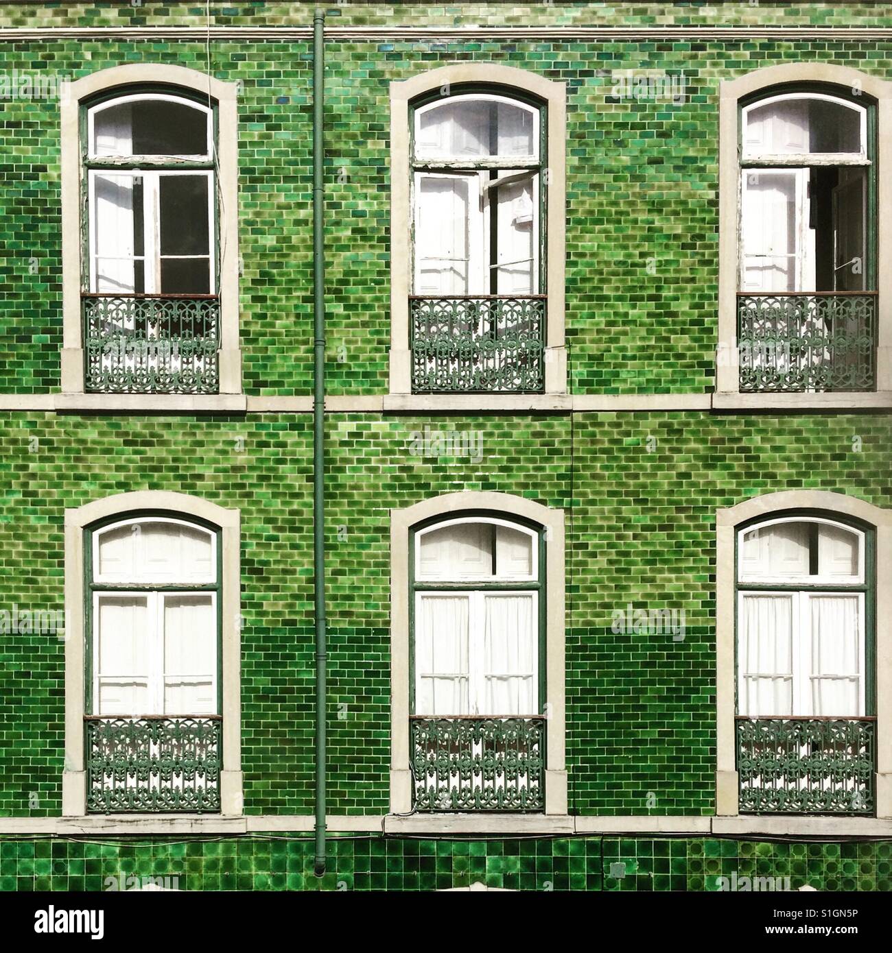 Green tiles Stock Photo