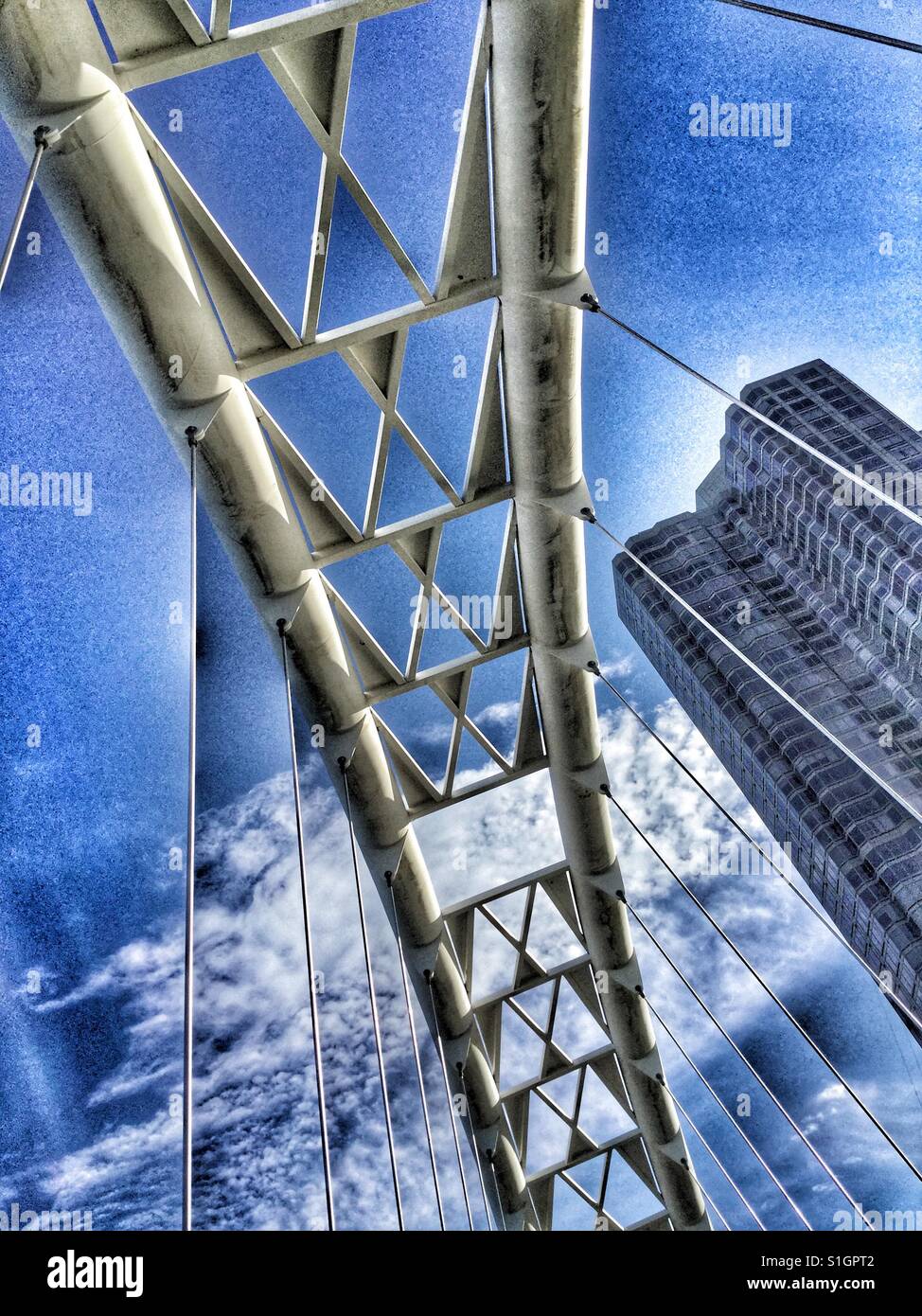 Iconic bridge over the Humber River in Toronto. - Smartphone Captured Stock Image