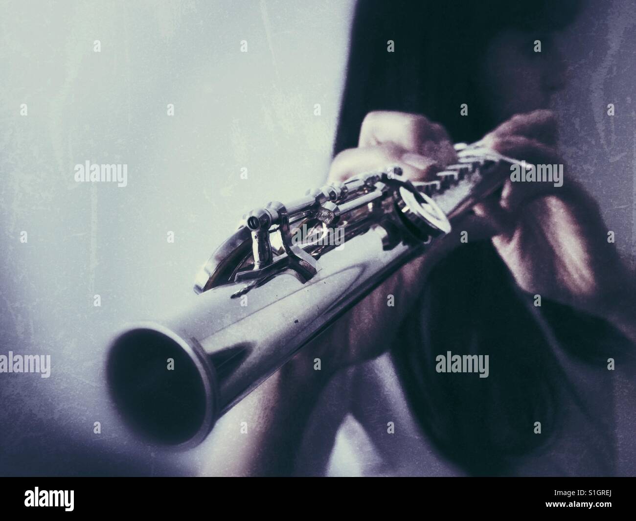 Flute being played Stock Photo Alamy