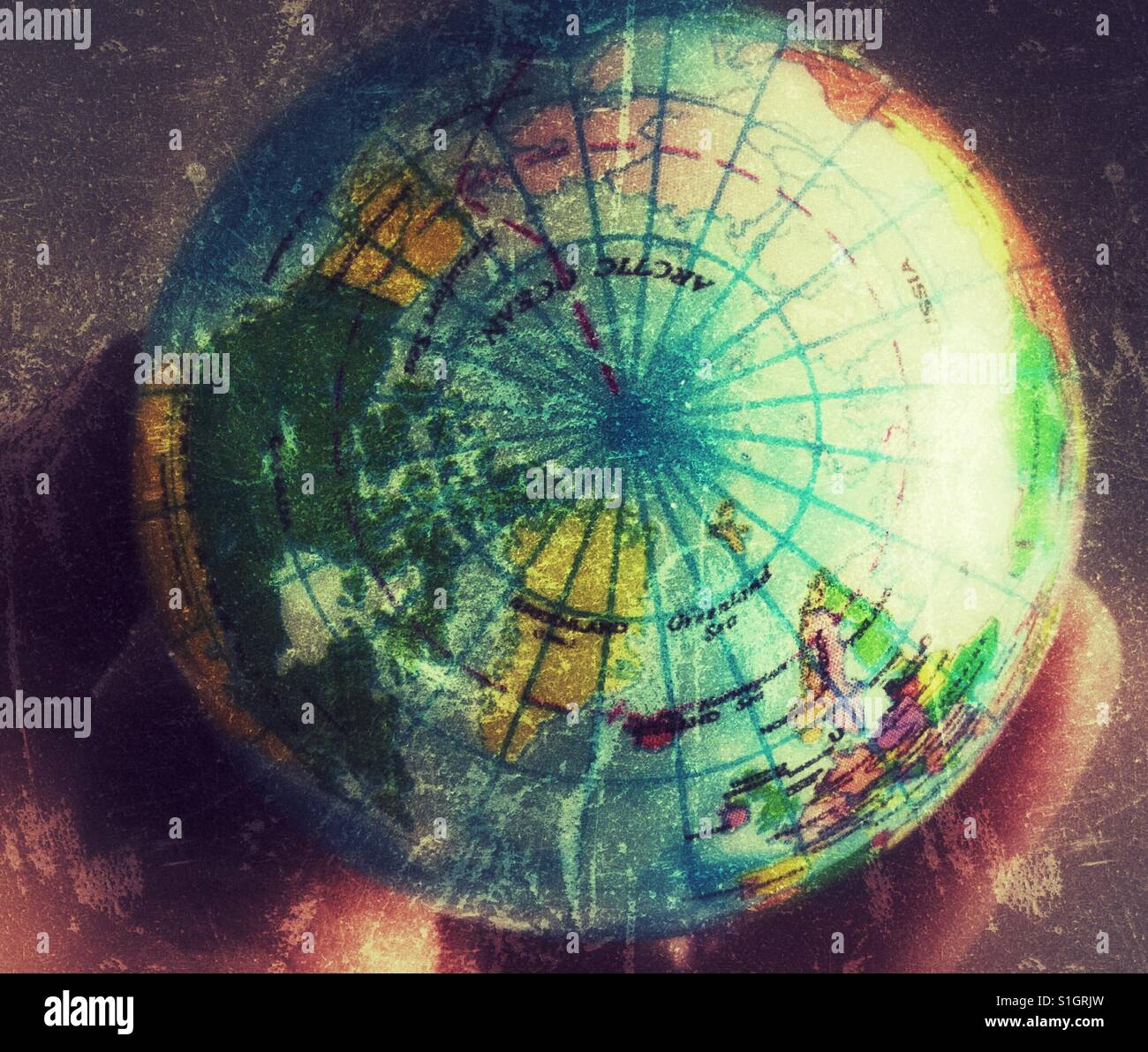 The world is in the palm of your hand. - Smartphone Captured Stock Image