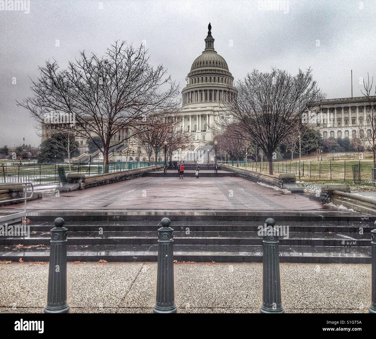 Washington capital rainy day Stock Photo Alamy
