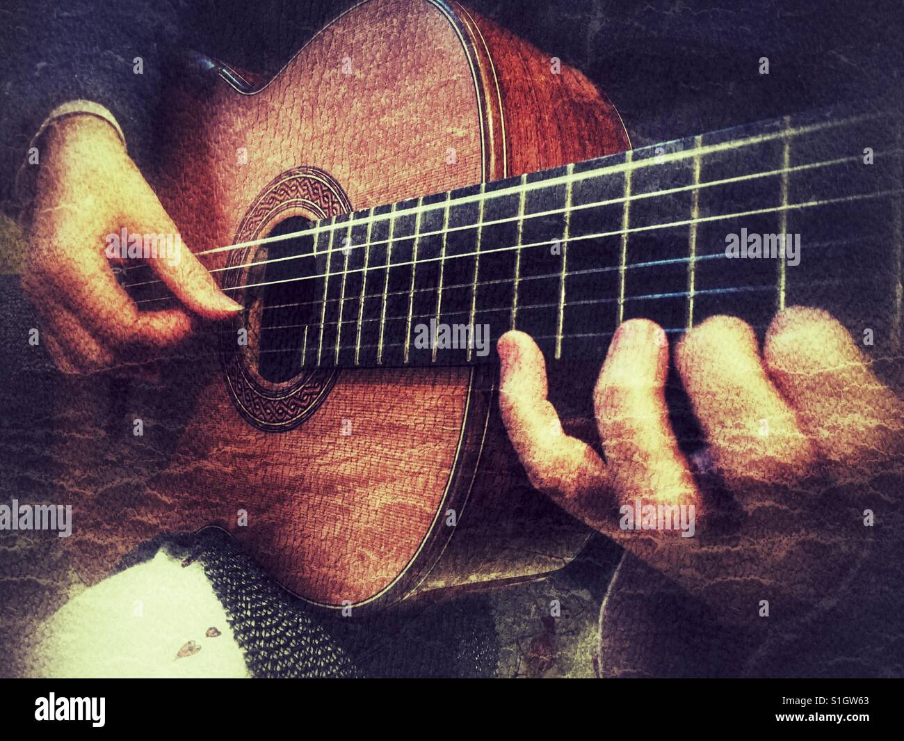 Woman playing classical guitar Stock Photo - Alamy