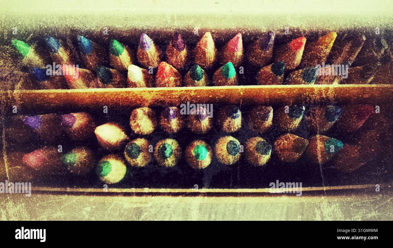 Crayons ready to be used. - Smartphone Captured Stock Image