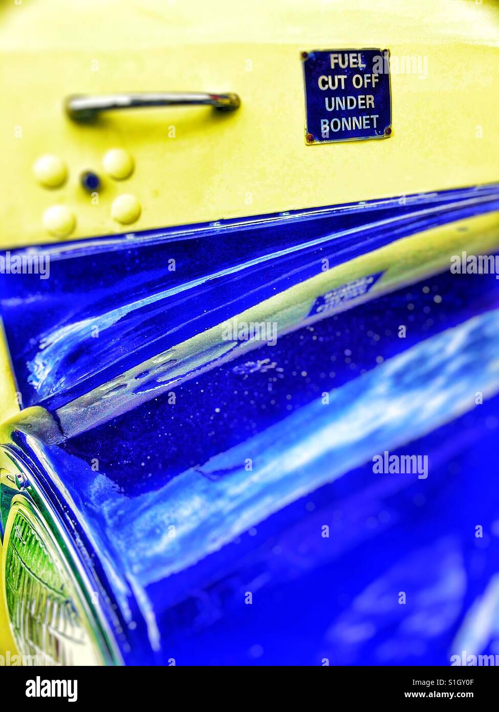 Vintage car fuel cut off - Smartphone Captured Stock Image