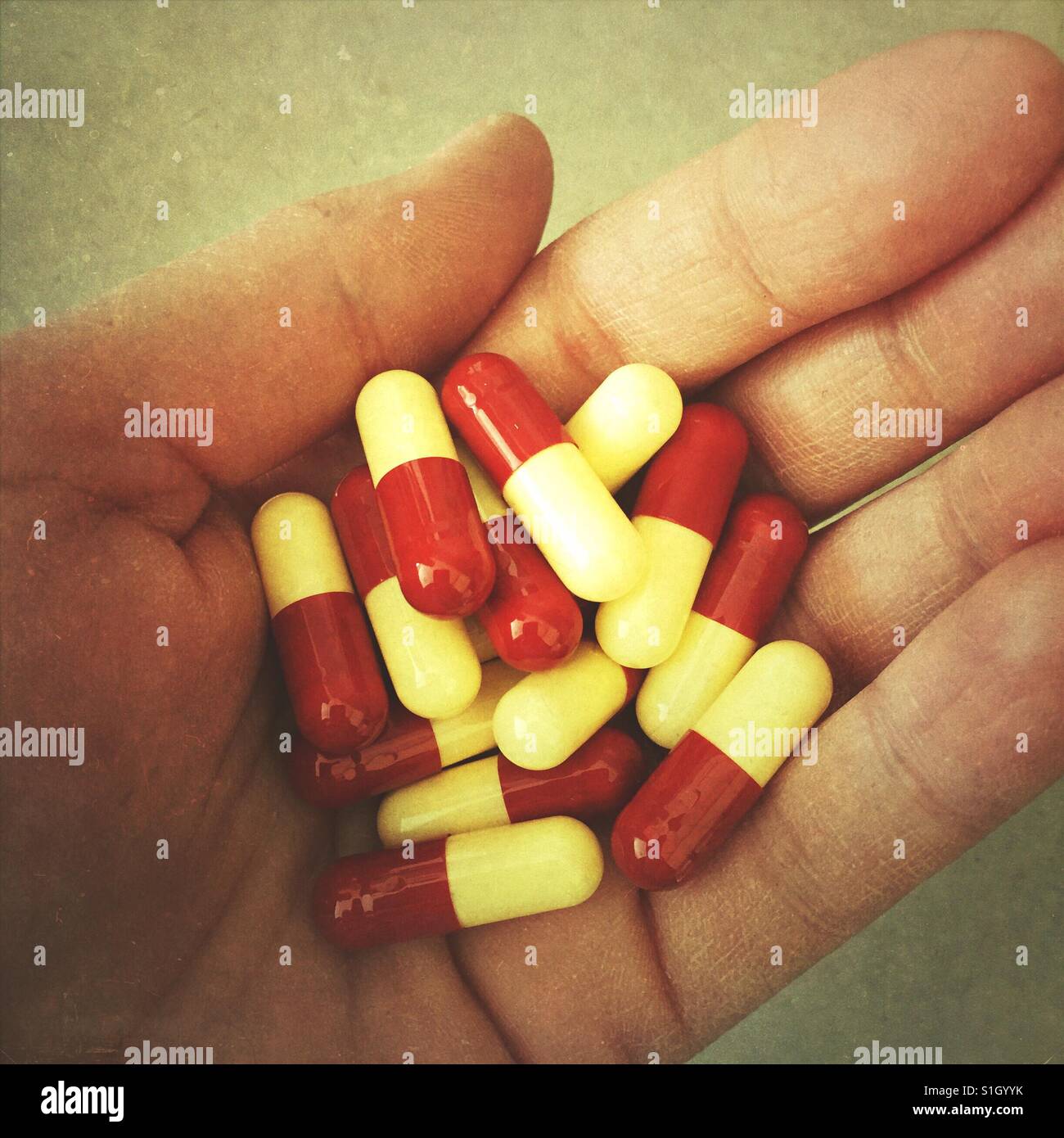 A handful of pills - Smartphone Captured Stock Image