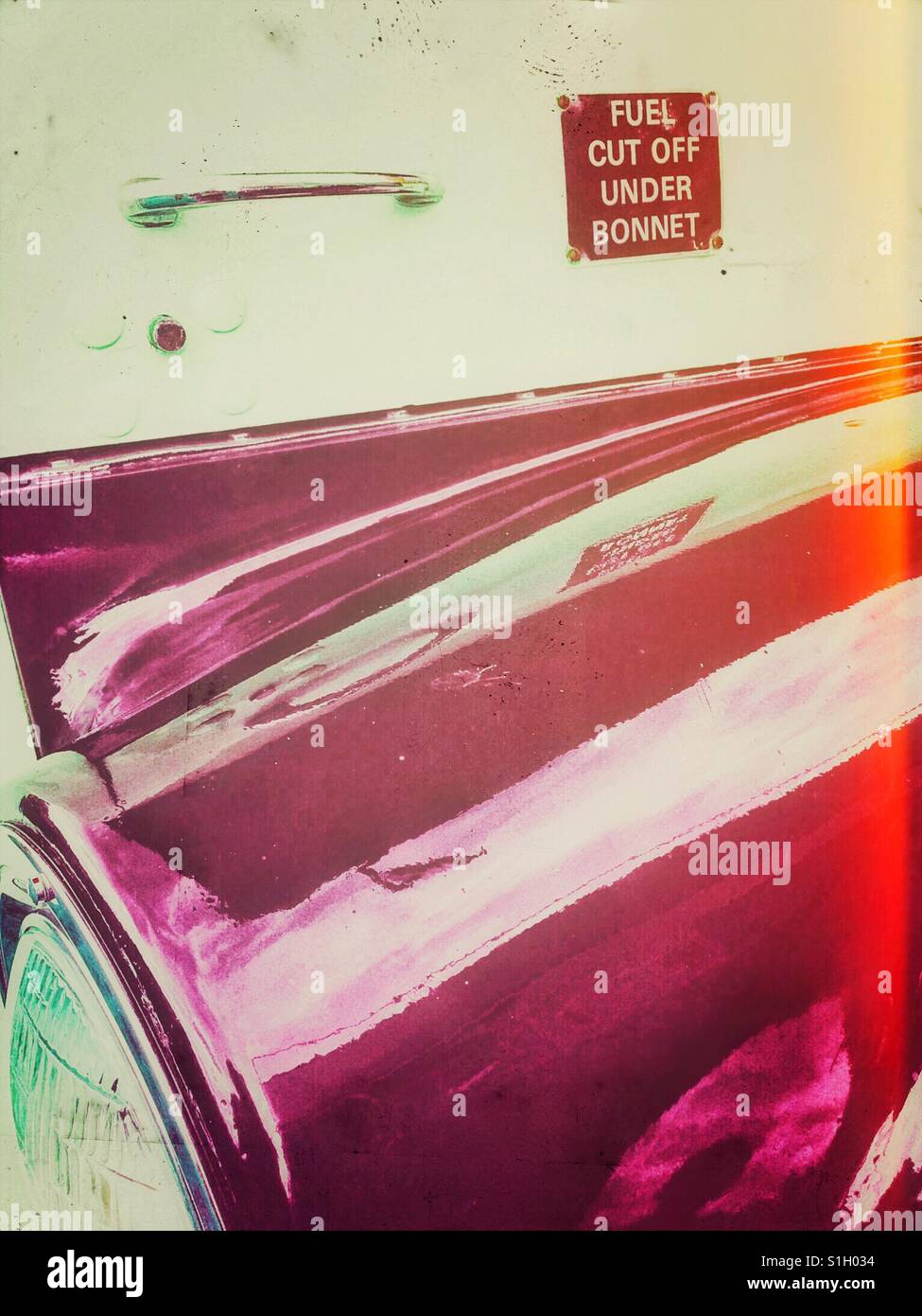 Vintage car fuel cut off - Smartphone Captured Stock Image