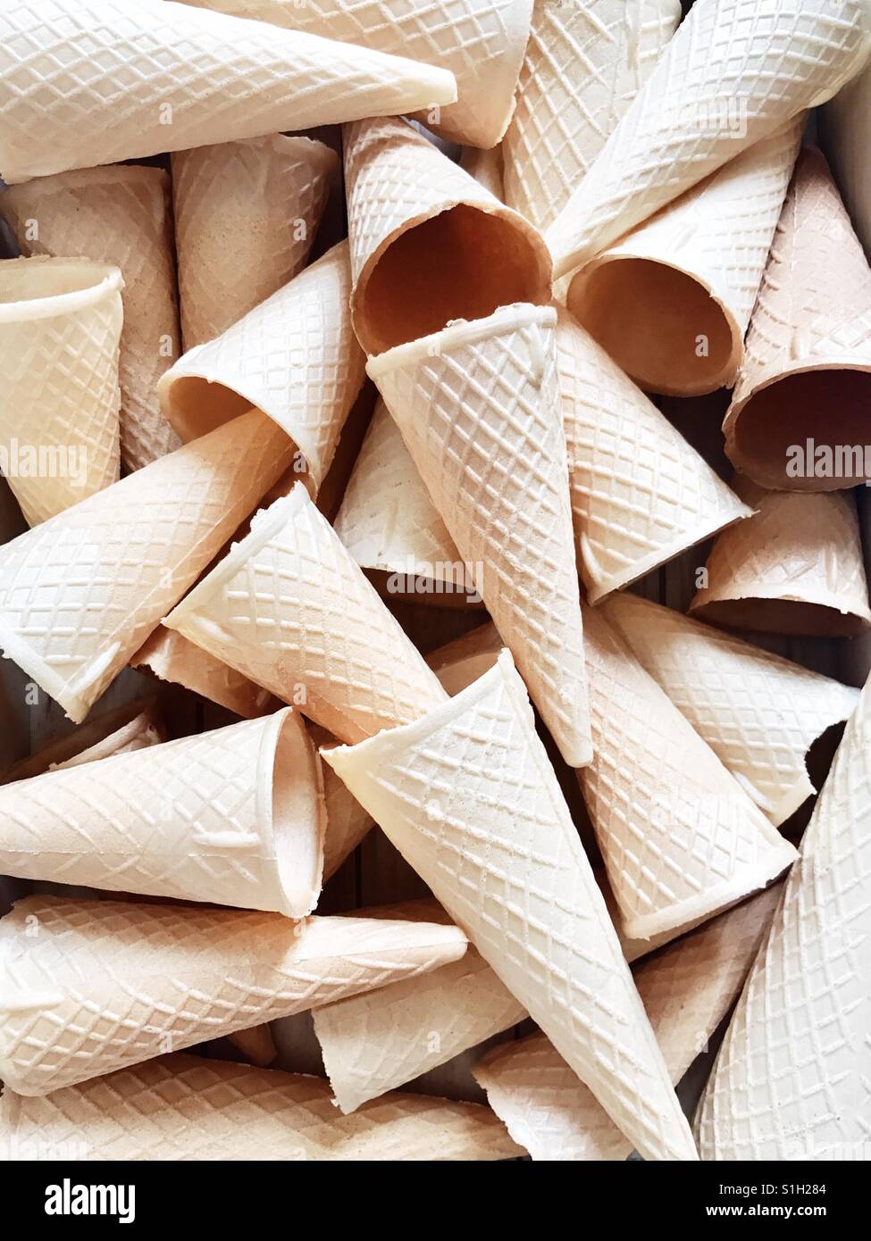 Fragile wafers for ice cream Stock Photo