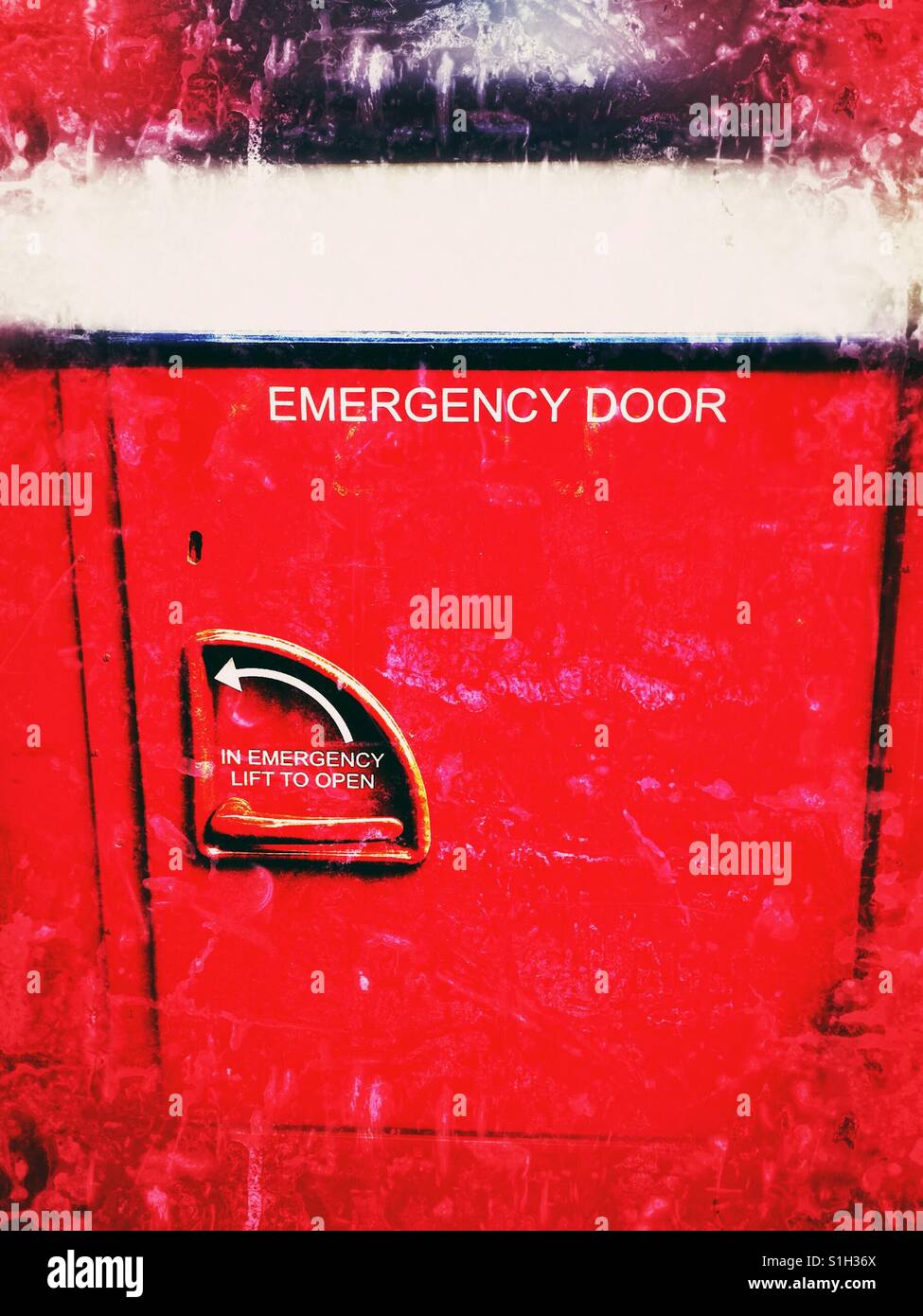 Bus Emergency Exit Sign High Resolution Stock Photography and Images