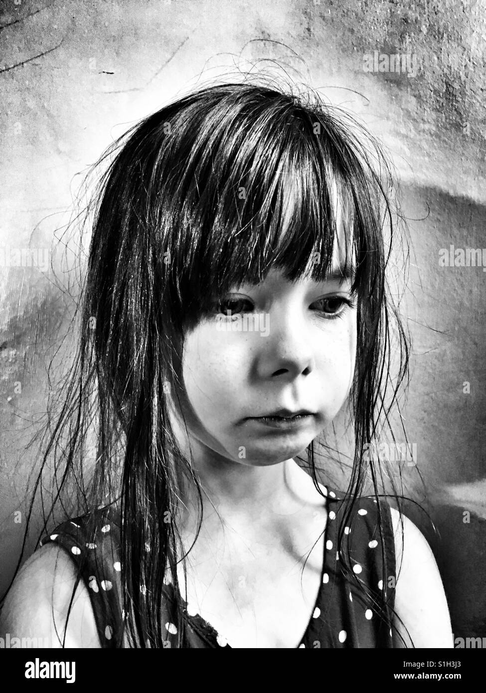 Unhappy girl - Smartphone Captured Stock Image