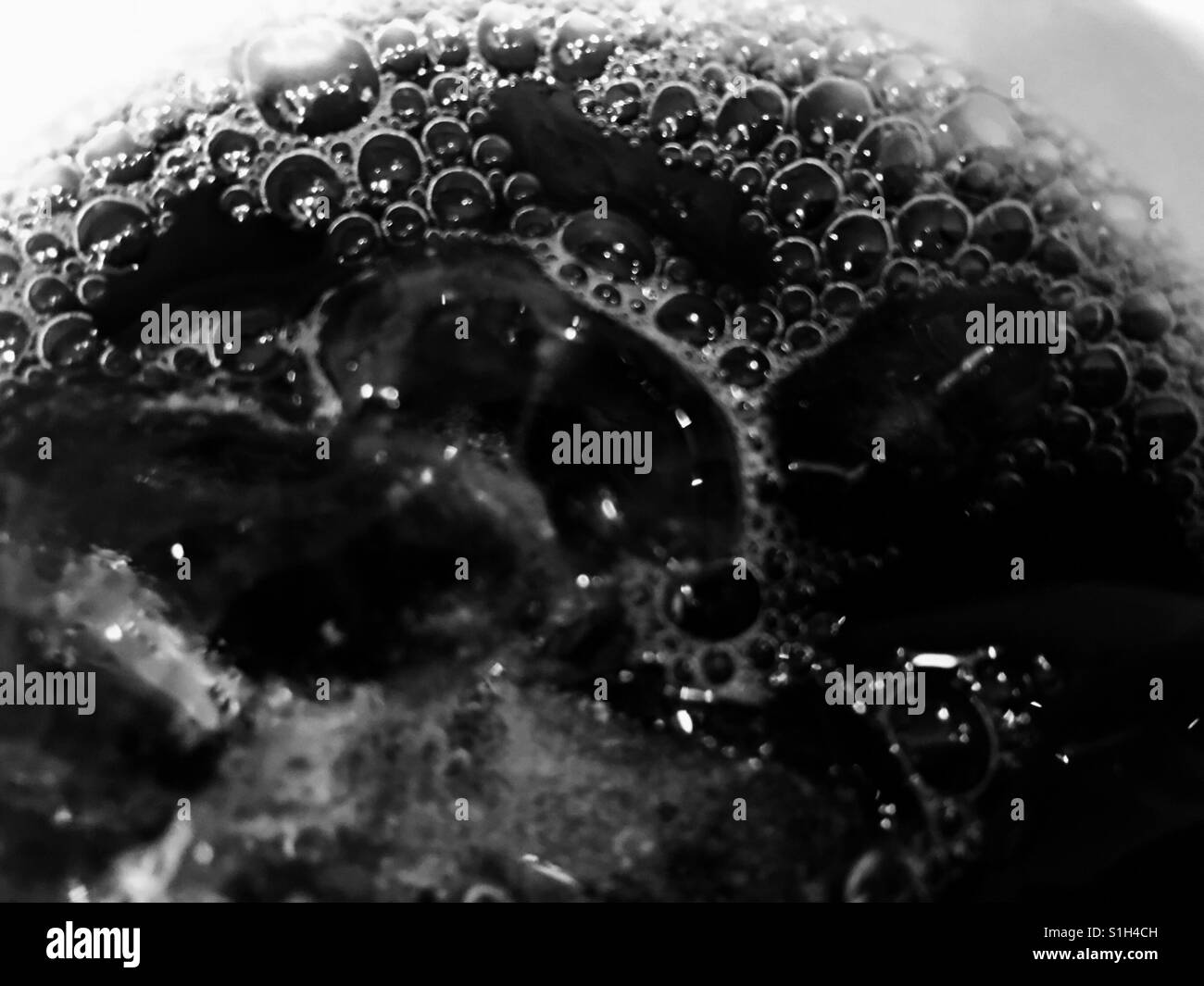 Iced coffee in black and white - Smartphone Captured Stock Image