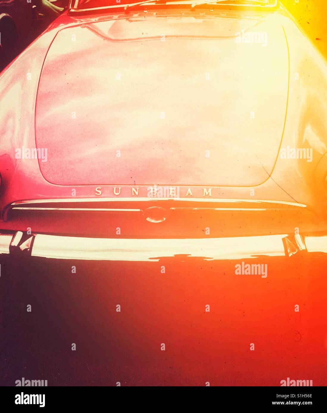 Bonnet of 1964 Sunbeam Alpine - Smartphone Captured Stock Image