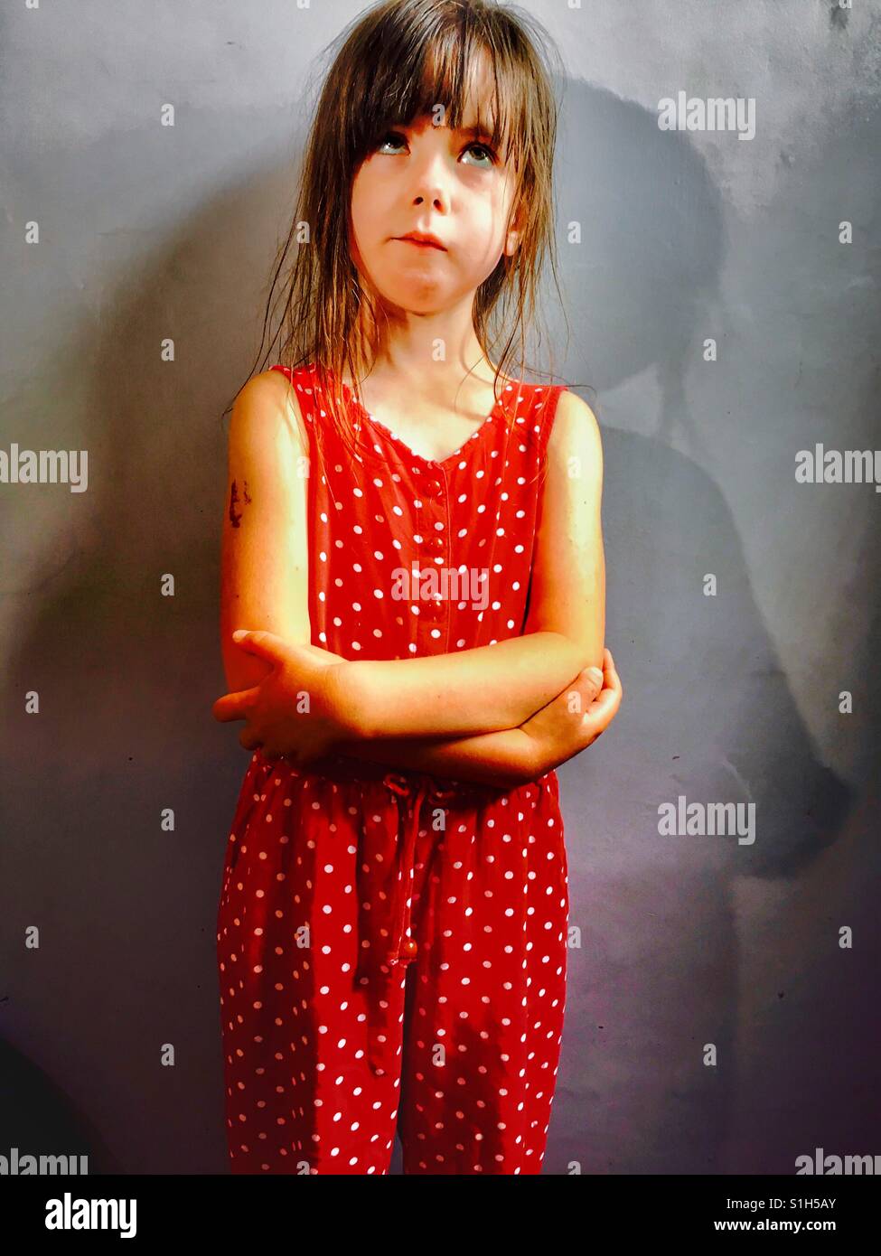 Girl in deep thought - Smartphone Captured Stock Image