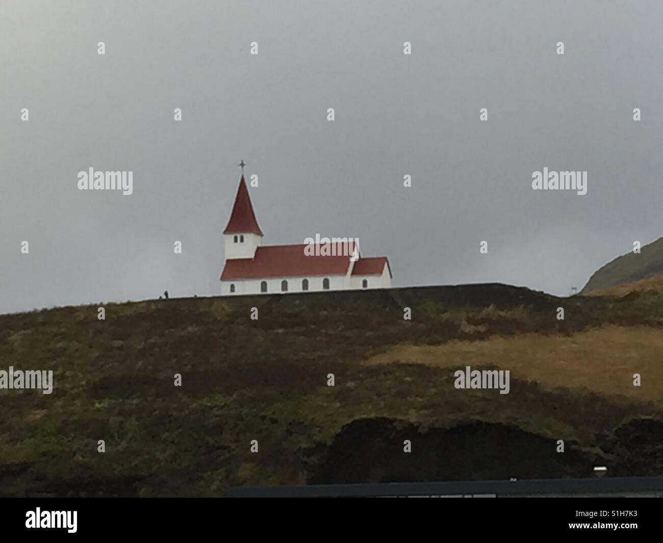 Church at Vik in Iceland on a dull day Stock Photo