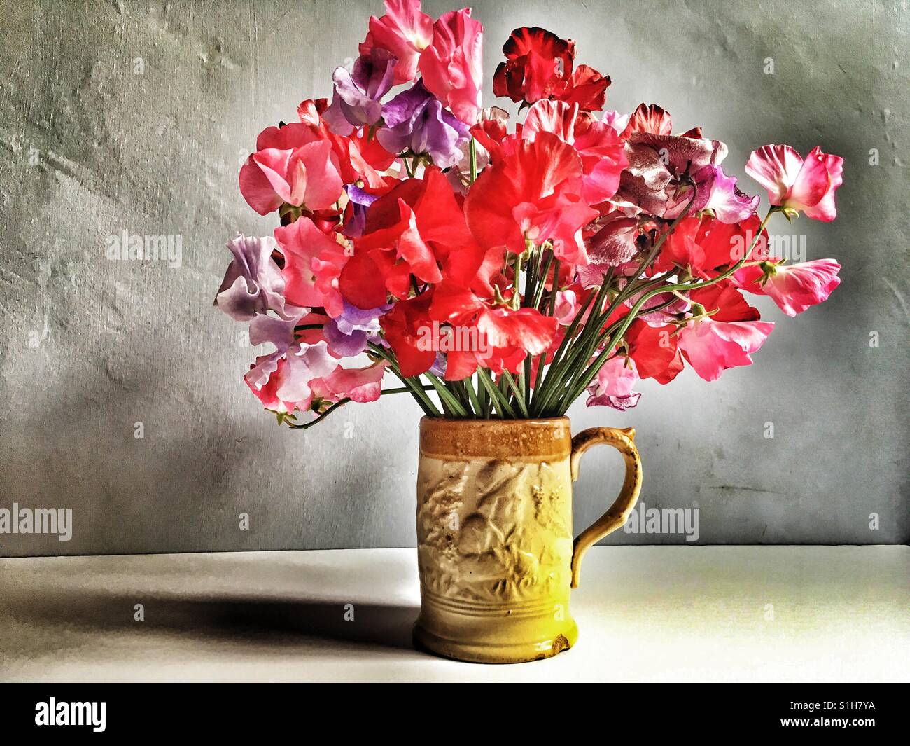 Sweet pea flowers - Smartphone Captured Stock Image