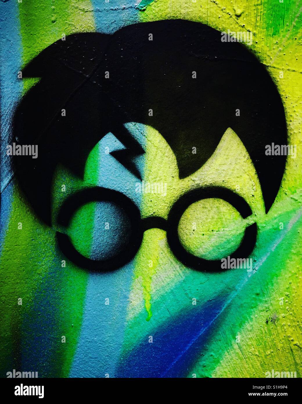 Street art stencil of Harry Potter Stock Photo Alamy