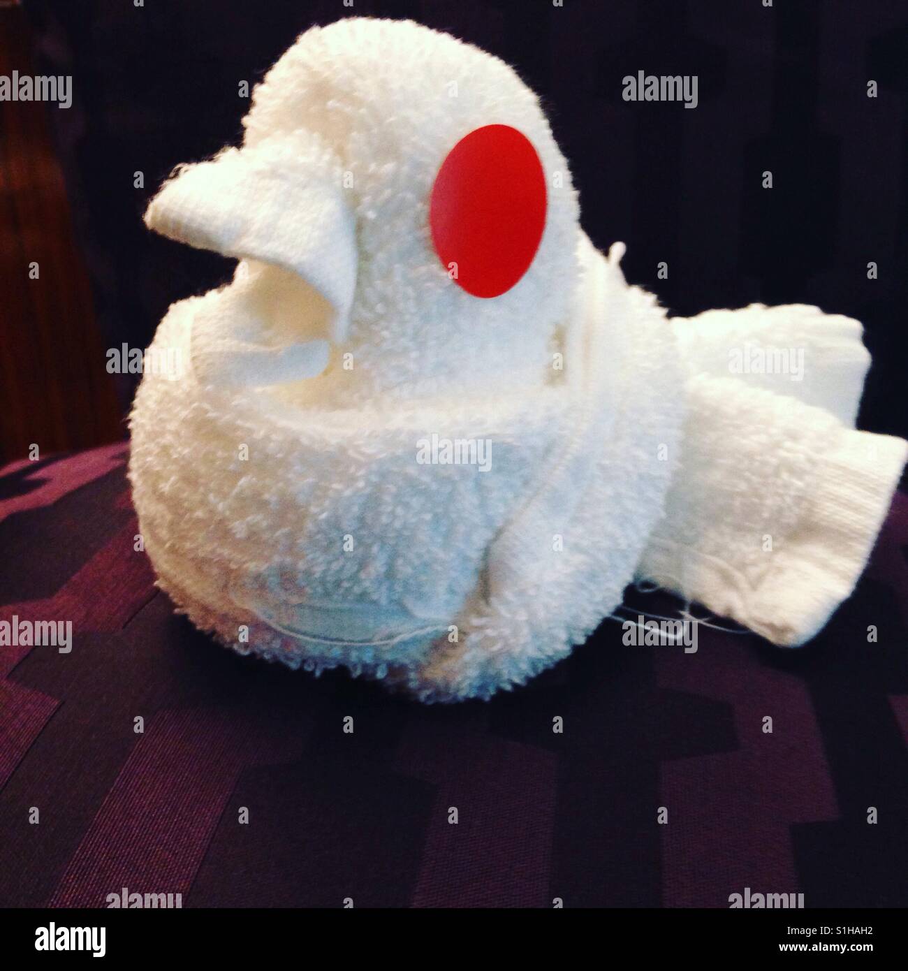 Bird made from towel Stock Photo Alamy