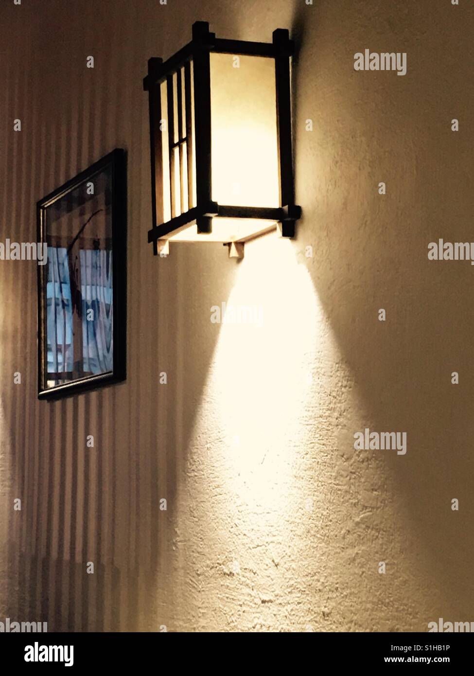 Light and frame with blue reflection Stock Photo Alamy