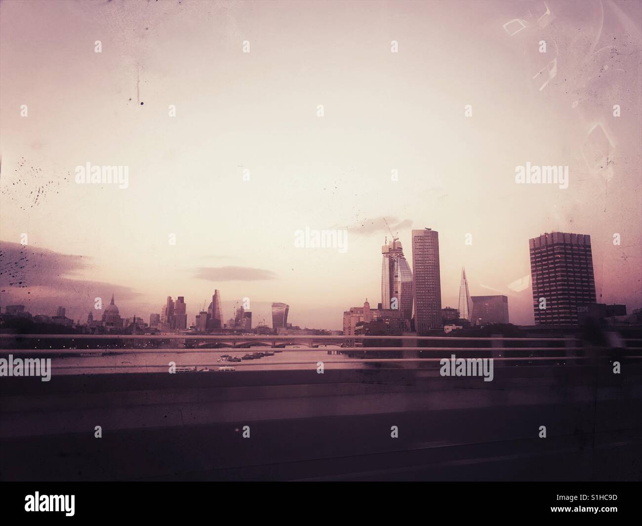 London from Waterloo bridge - Smartphone Captured Stock Image