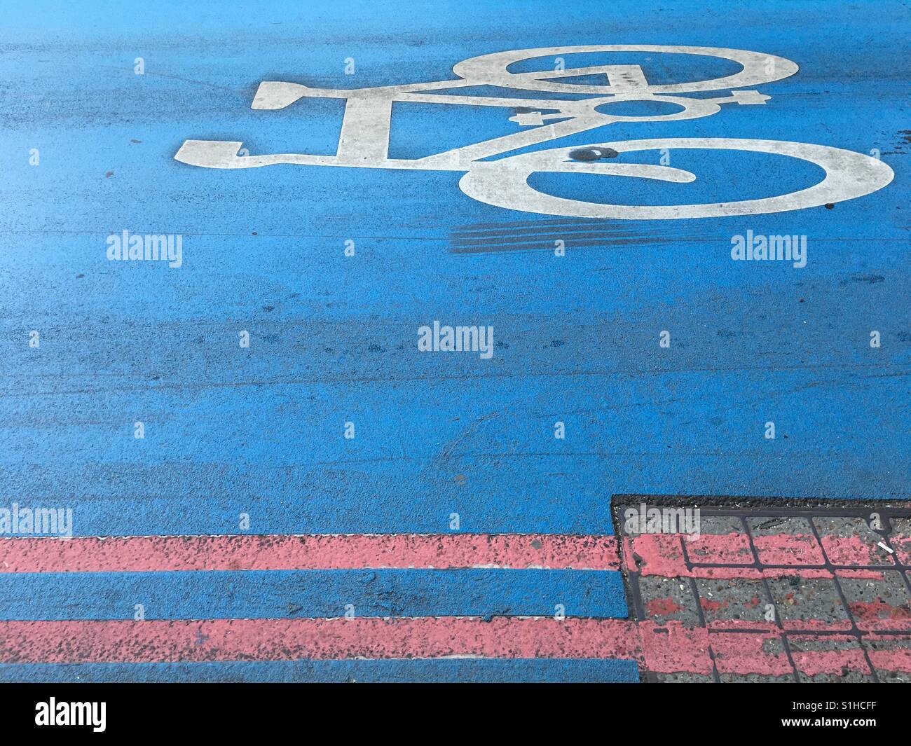 Cyclist lane, London - Smartphone Captured Stock Image