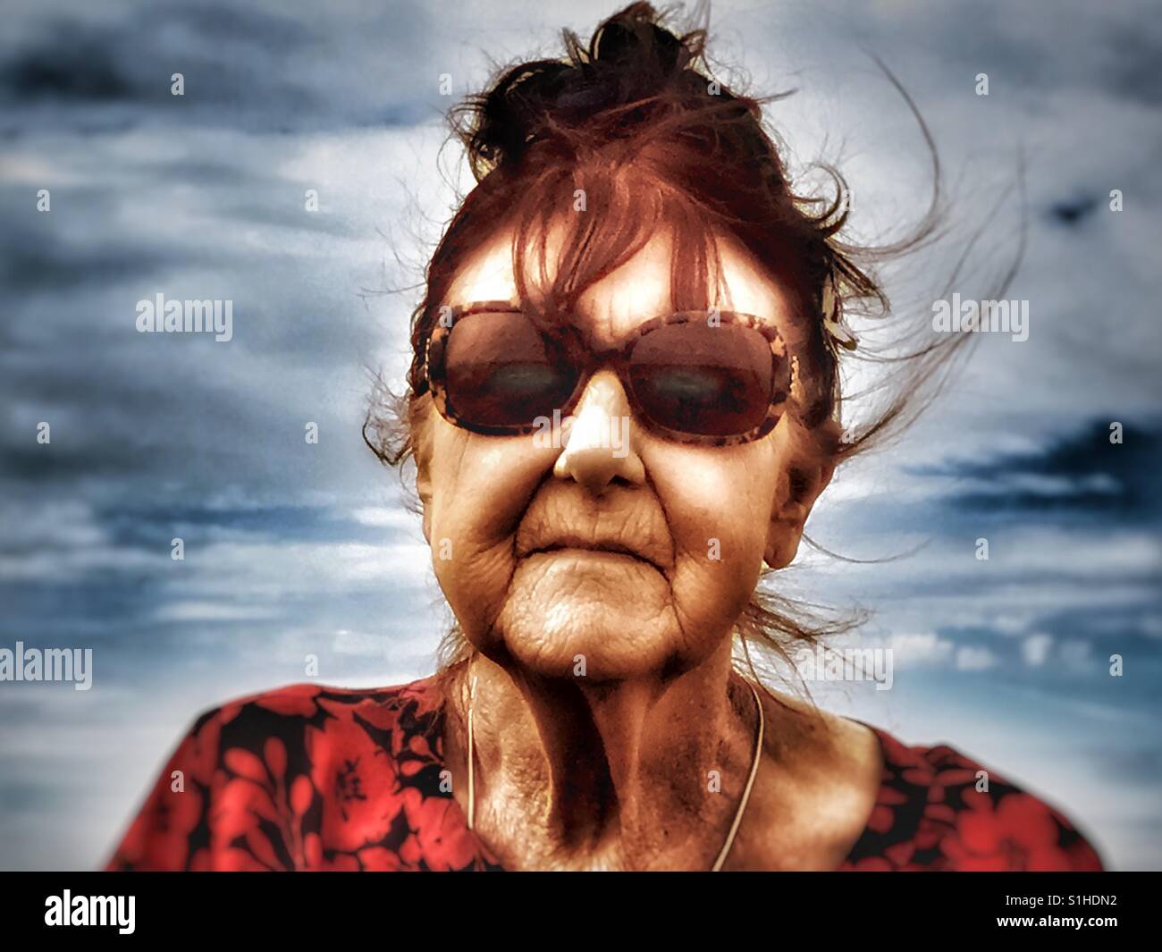 Old aged pensioner UK - Smartphone Captured Stock Image