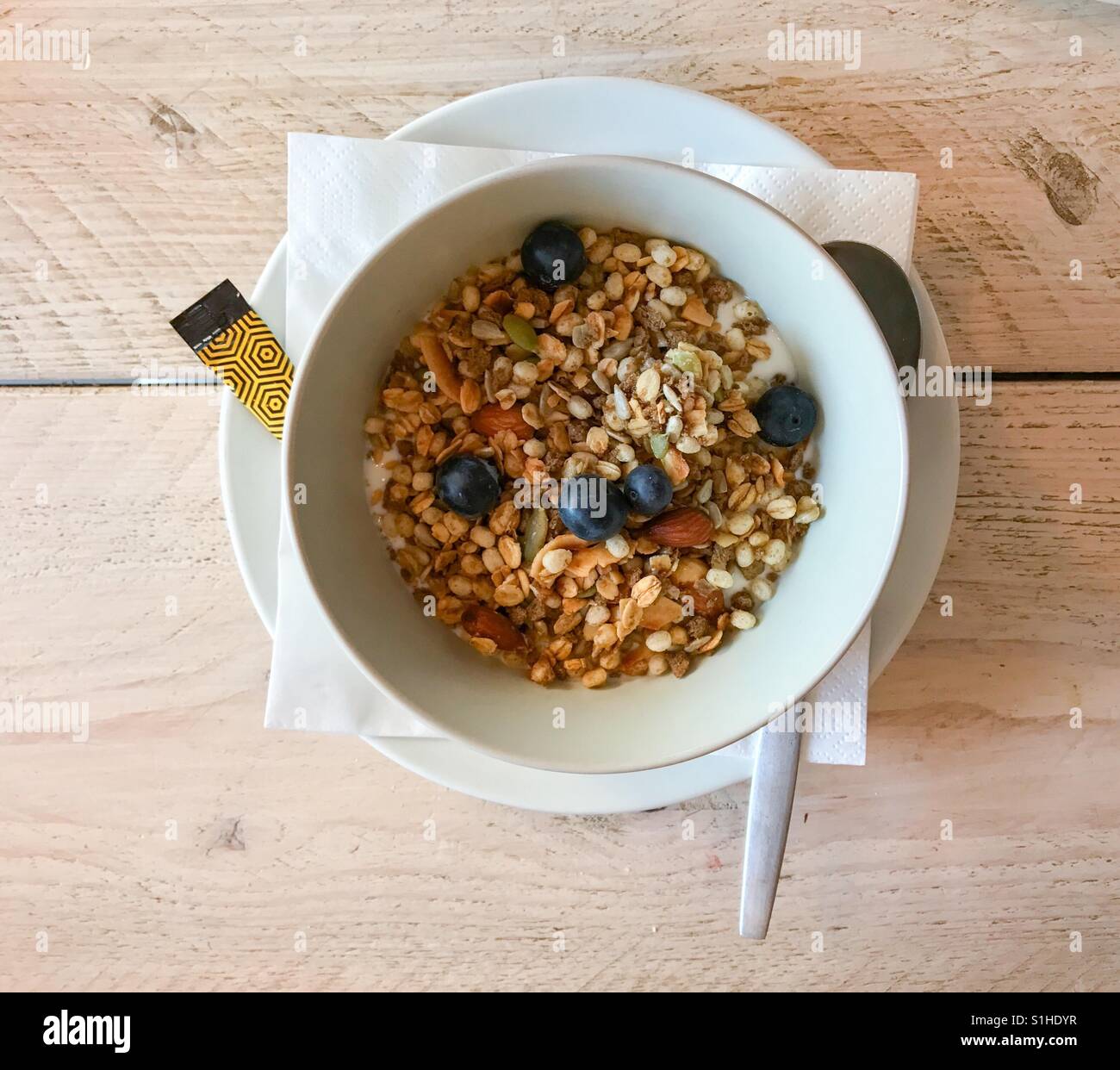 Bowl of cereal for breakfast Stock Photo