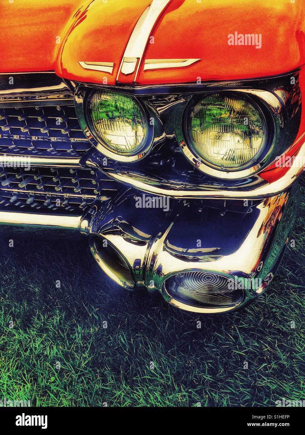 Classic car headlights hi-res stock photography and images - Alamy