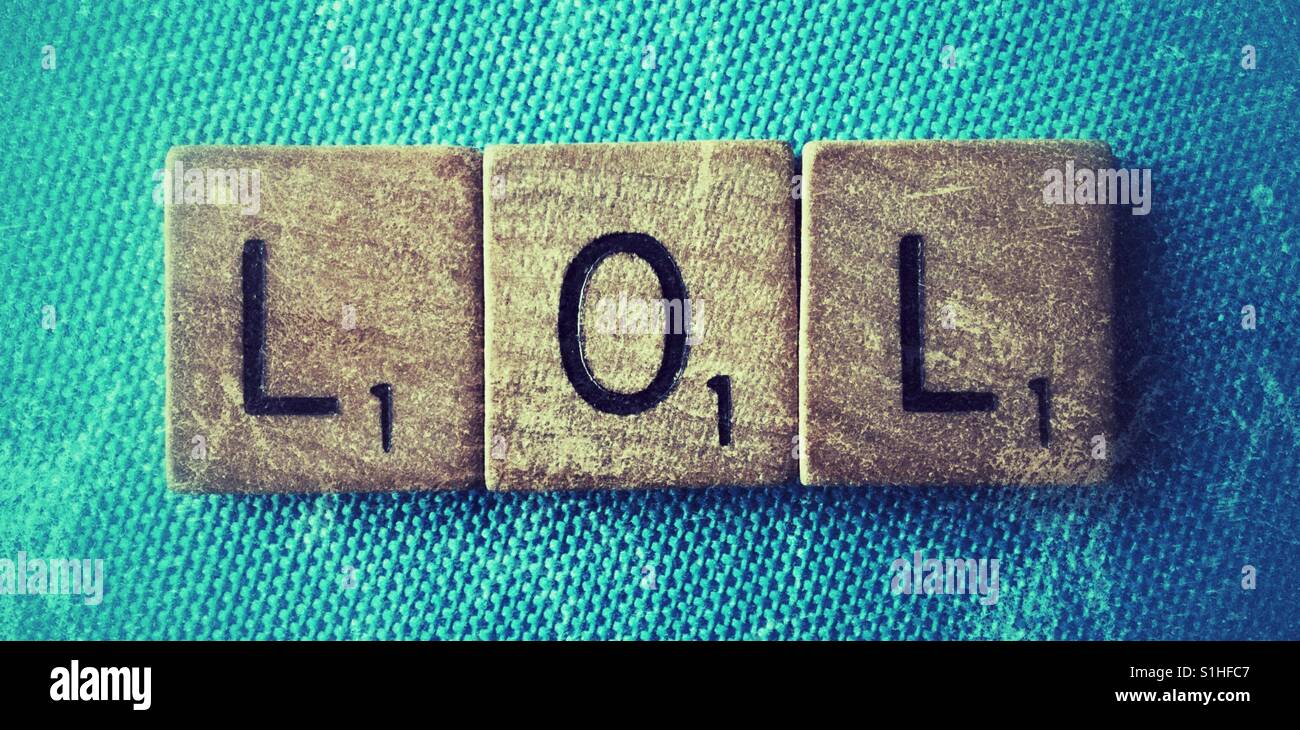 LOL acronym. - Smartphone Captured Stock Image