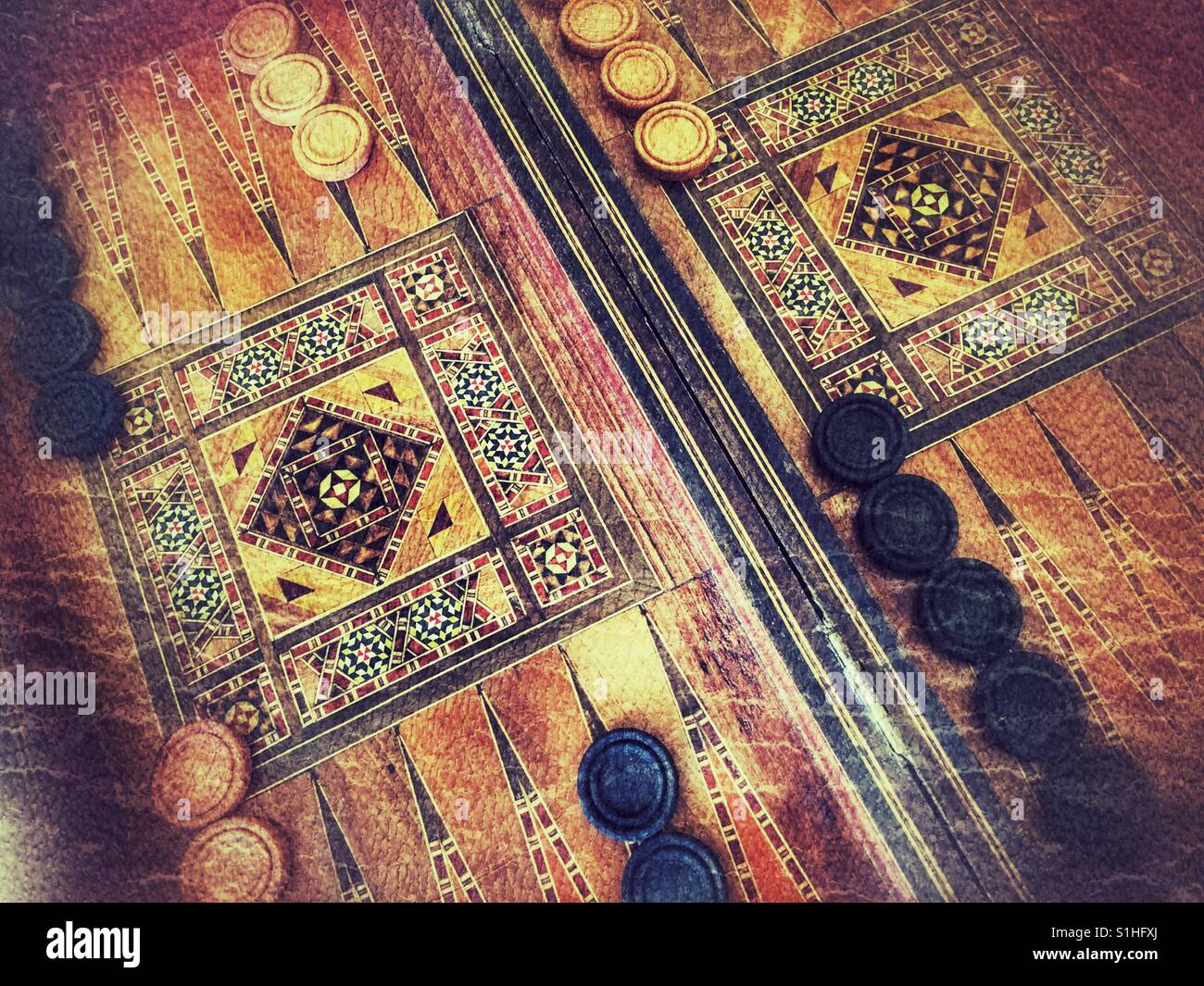 Backgammon board game - Smartphone Captured Stock Image