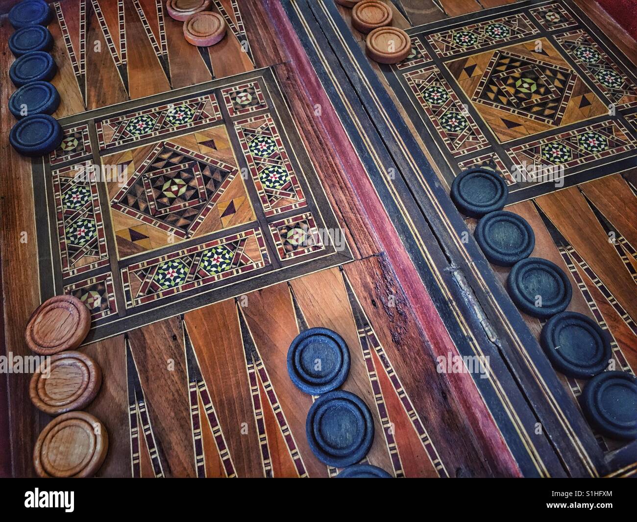Backgammon board game - Smartphone Captured Stock Image
