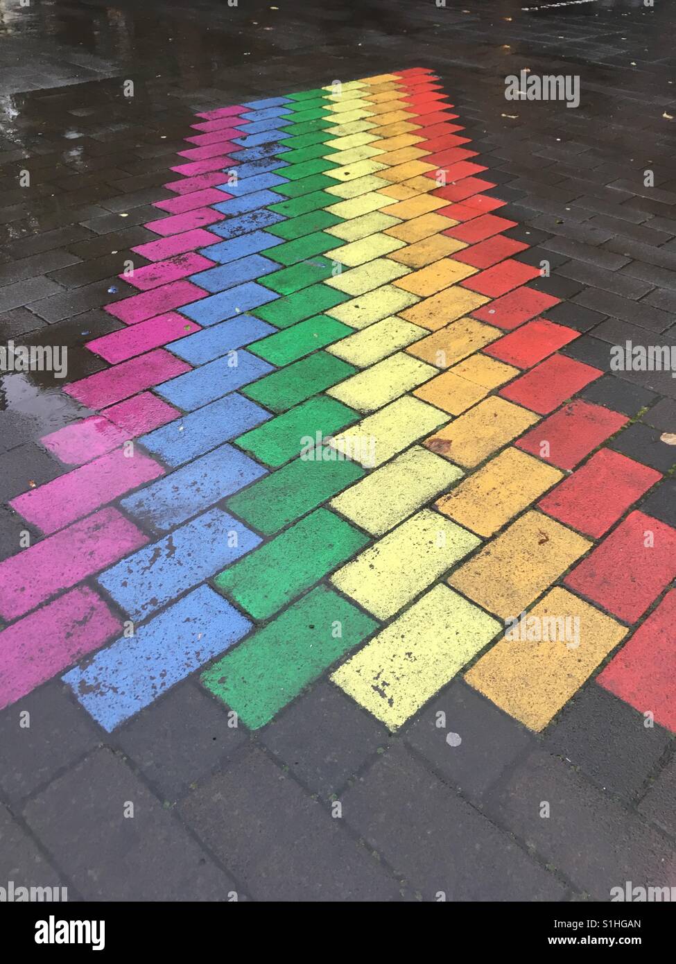 Reykjavik Gay Pride Bricks Stock Photo