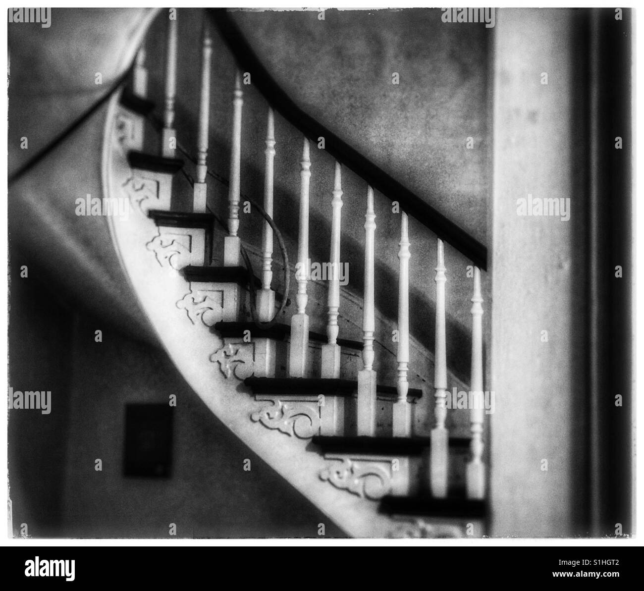 Old stair case Black and White Stock Photos & Images - Alamy