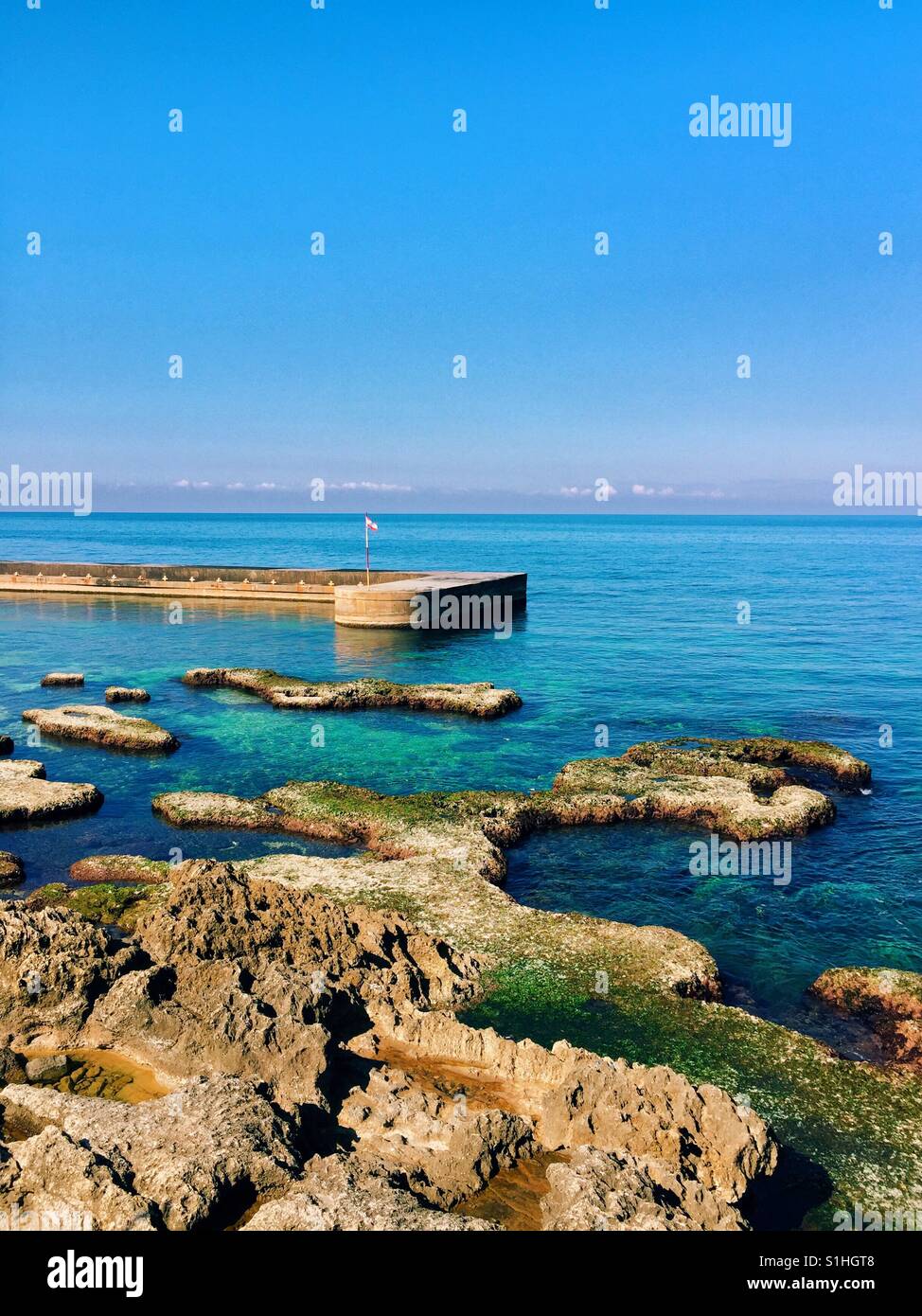 Mediterranean Sea Beirut Lebanon - Smartphone Captured Stock Image