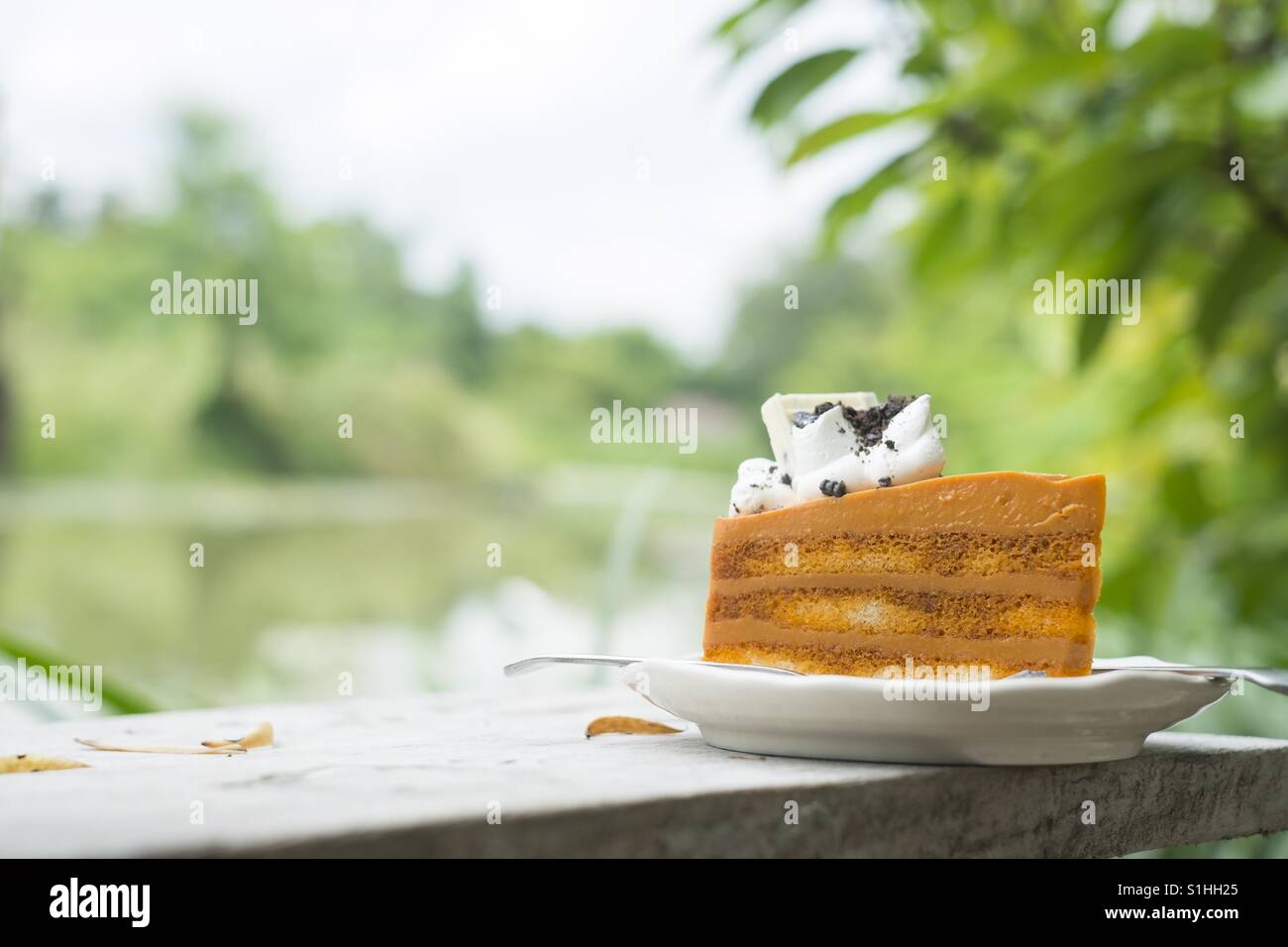 Thai tea cake Stock Photo