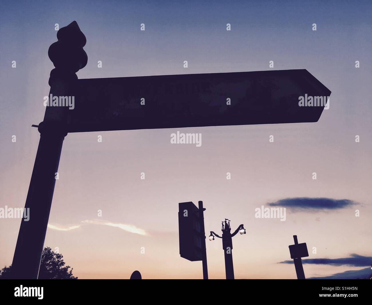 Sign for direction - Smartphone Captured Stock Image