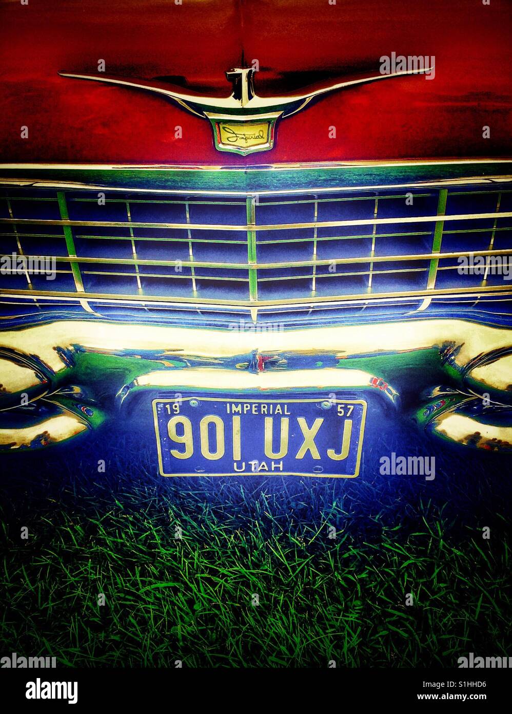 1957 American Imperial classic car by Chrysler - Smartphone Captured Stock Image