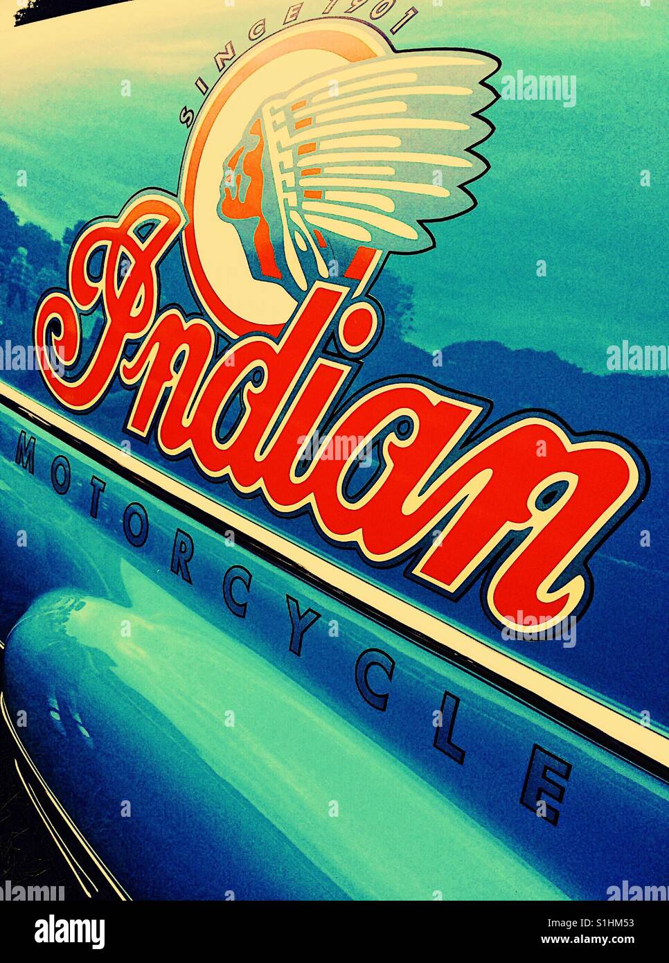 Indian motorcycles branded van - Smartphone Captured Stock Image