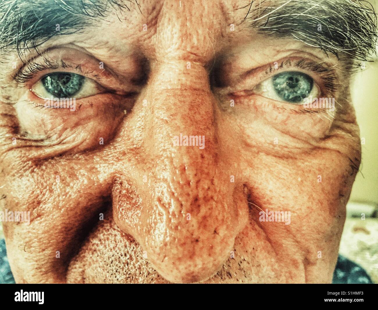 Senior man, portrait - Smartphone Captured Stock Image