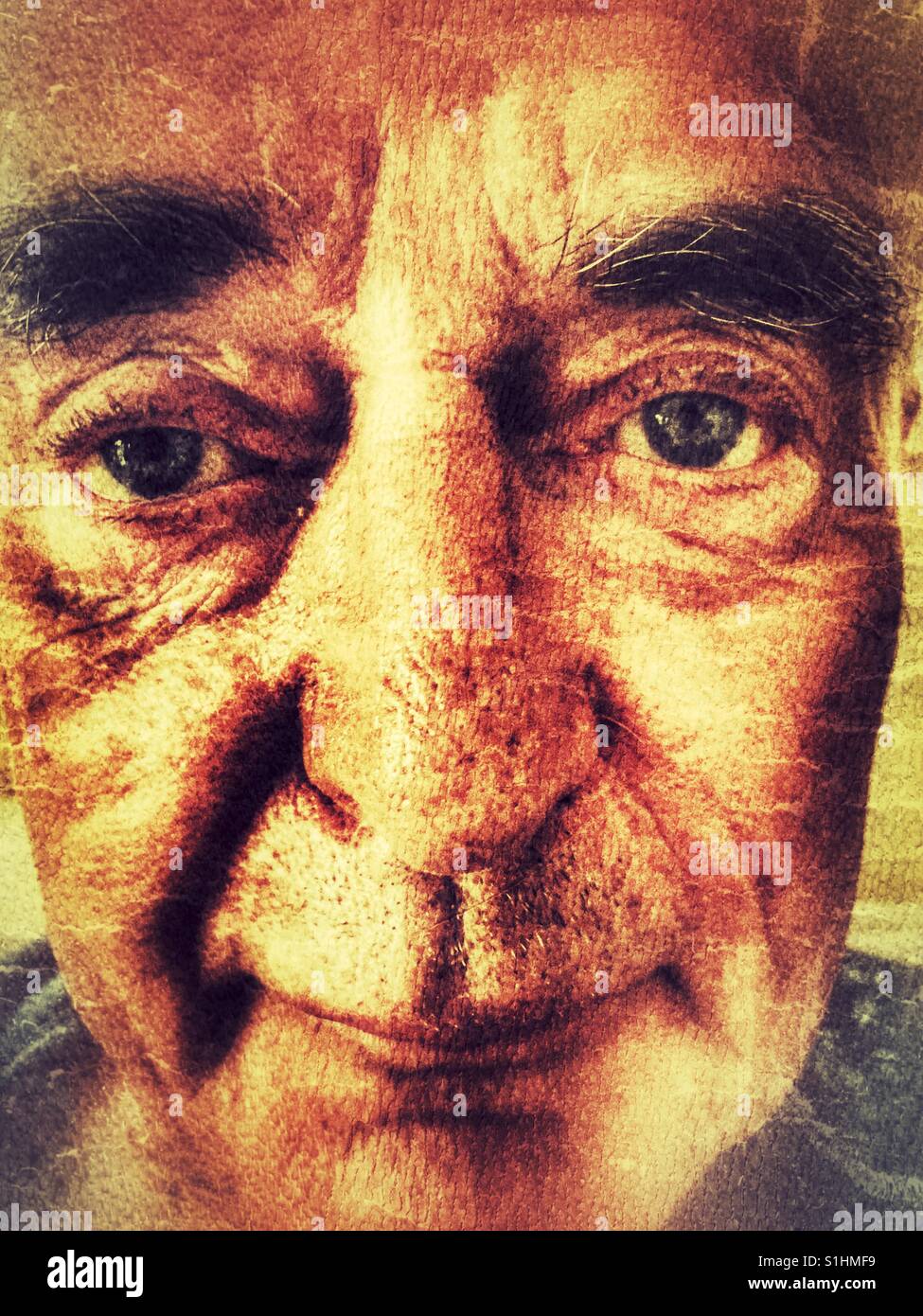 Senior man, portrait - Smartphone Captured Stock Image