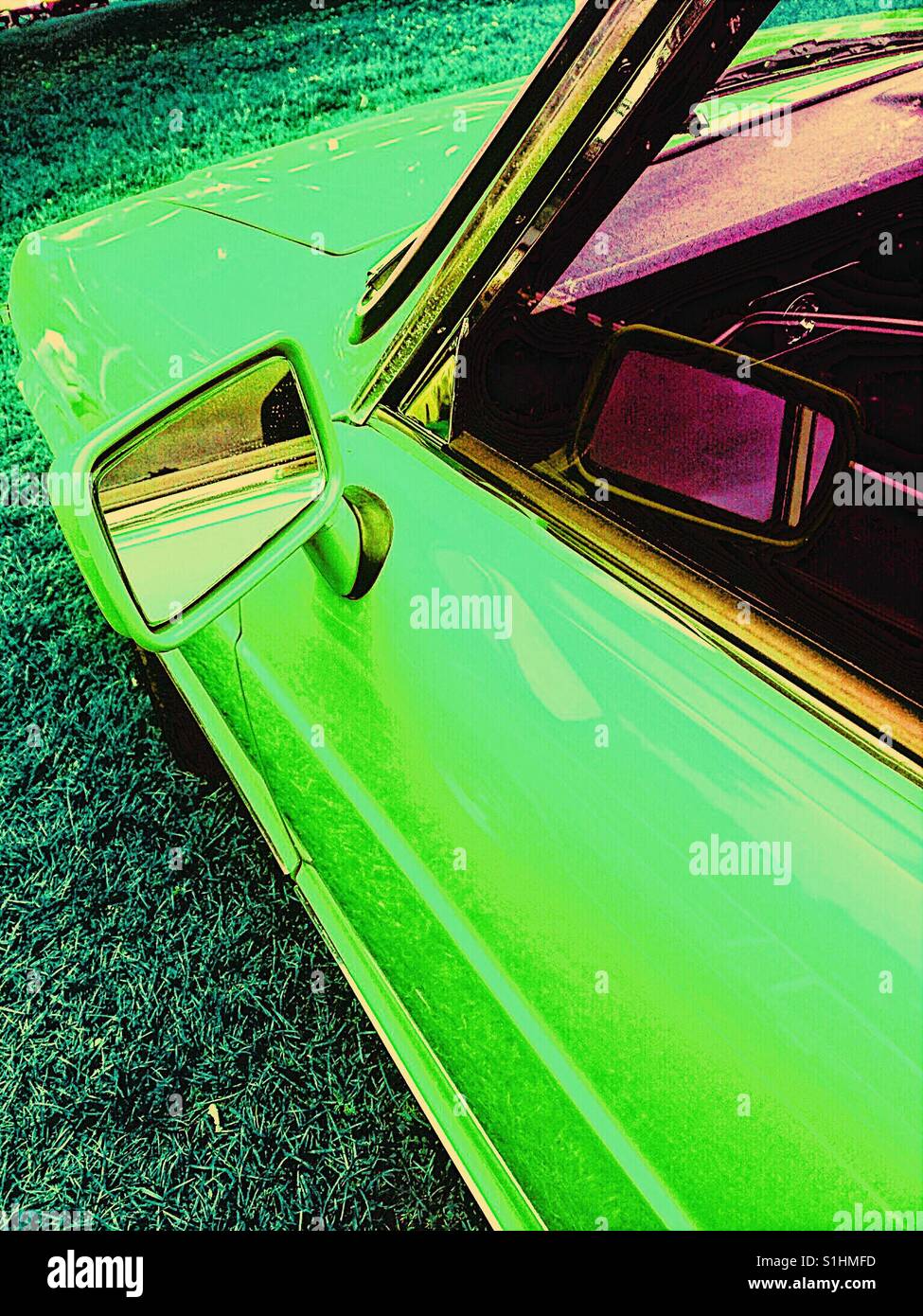 Classic car wing mirror Stock Photo Alamy