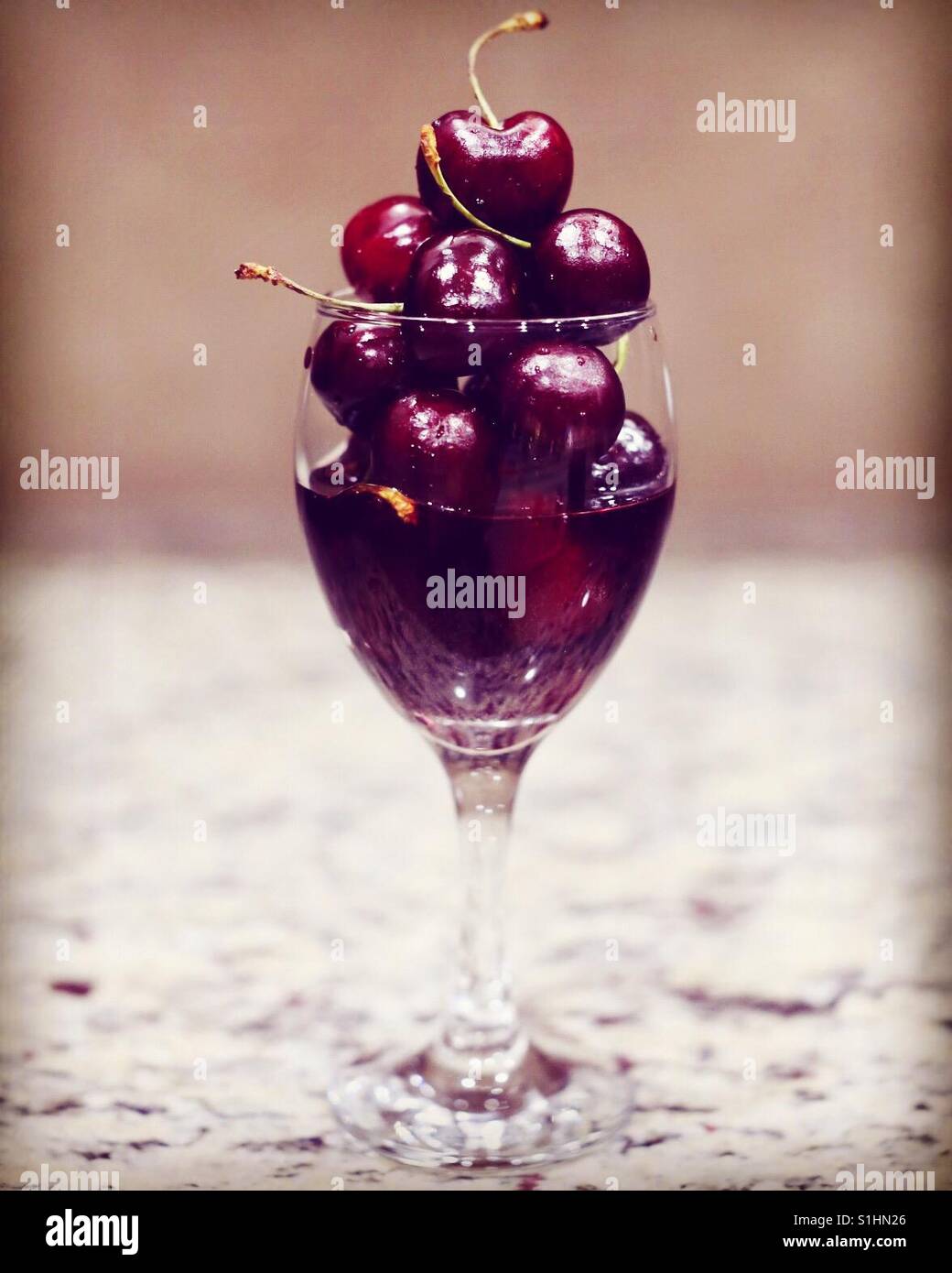 Cherry Wine Stock Photo